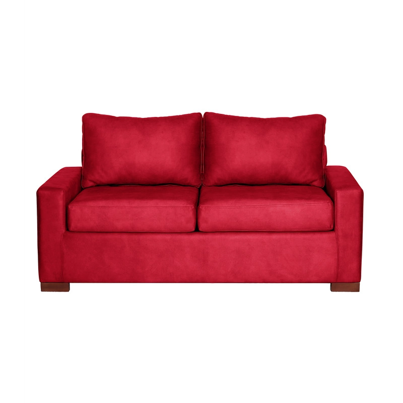 SOFA LATAM HOME LIVORNO 2 CUERPOS CUERO KENTUCKY ROJO - 6