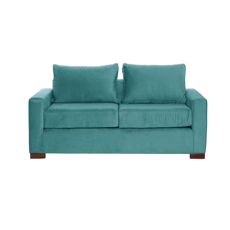 SOFA LATAM HOME LIVORNO 2 CUERPOS TURQUESA TELA VELVET - 2