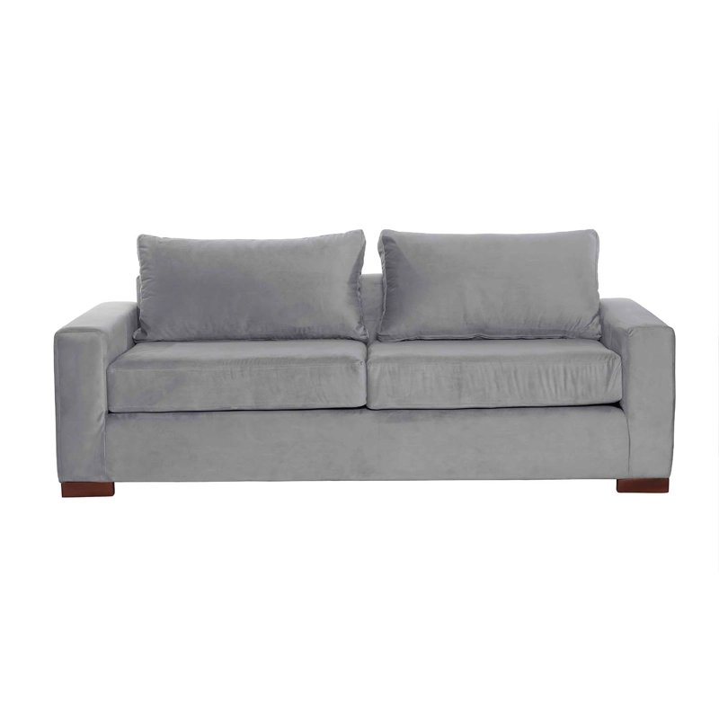 SOFA LATAM HOME LIVORNO 3 CUERPOS GRIS TELA VELVET - 3