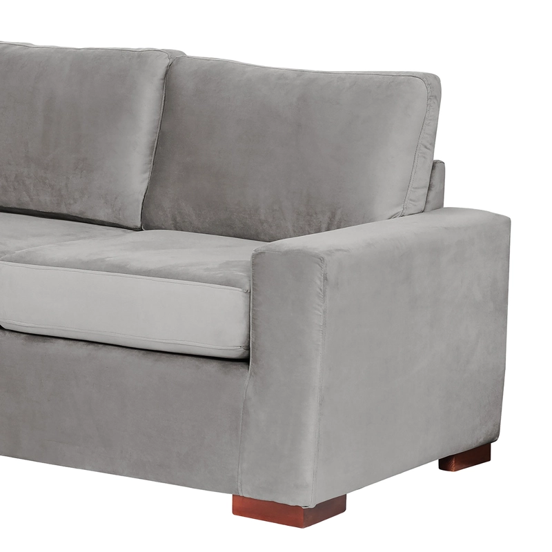 SOFA LATAM HOME LIVORNO 3 CUERPOS GRIS TELA VELVET - 4
