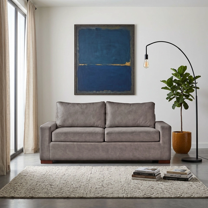 SOFA LATAM HOME LIVORNO 3 CUERPOS CUERO KENTUCKY GRIS - 1