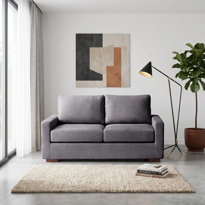 SOFA LATAM HOME LIVORNO 2 CUERPOS LINO GRIS OSCURO - 1