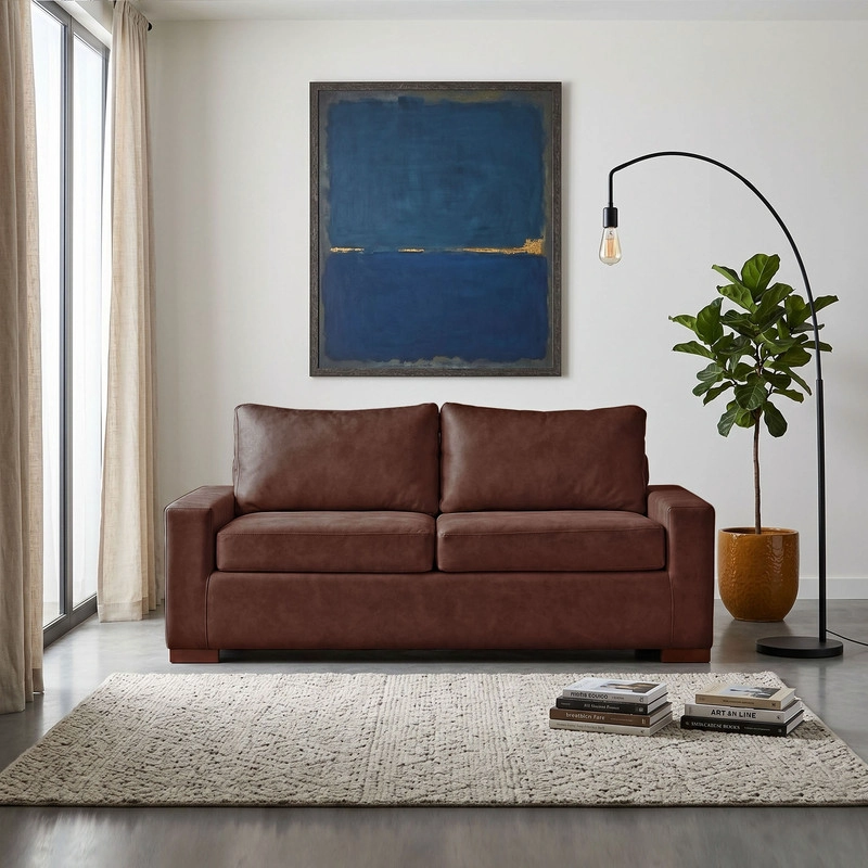 SOFA LATAM HOME LIVORNO 3 CUERPOS CUERO KENTUCKY CAFÉ MORO - 1