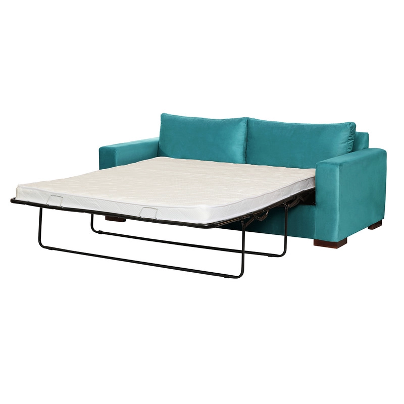 SOFA CAMA LATAM HOME LIVORNO 3 CUERPOS TURQUESA TELA VELVET 2PL - 8