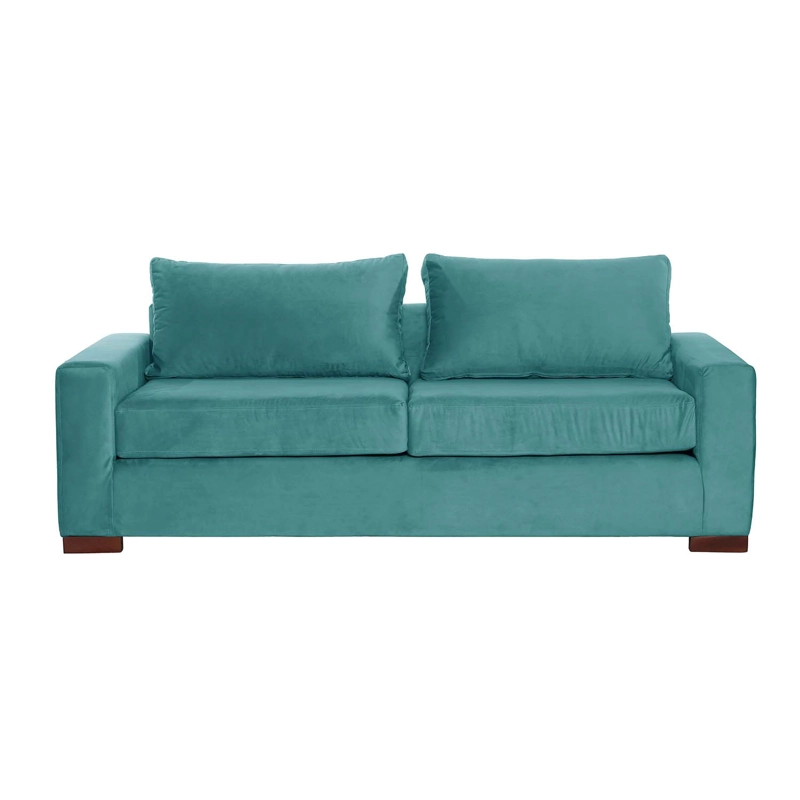SOFA LATAM HOME LIVORNO 3 CUERPOS TURQUESA TELA VELVET - 3