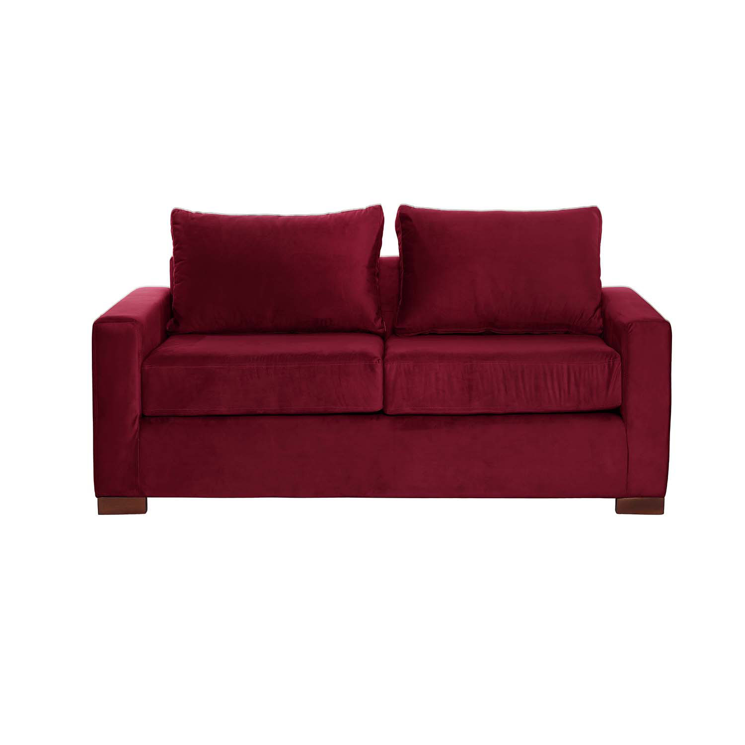 SOFA LATAM HOME LIVORNO 2 CUERPOS BURDEO TELA VELVET - 1