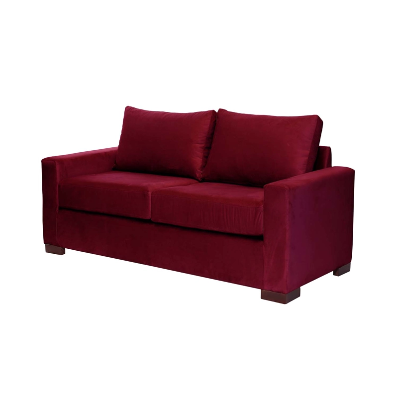 SOFA LATAM HOME LIVORNO 2 CUERPOS BURDEO TELA VELVET - 2