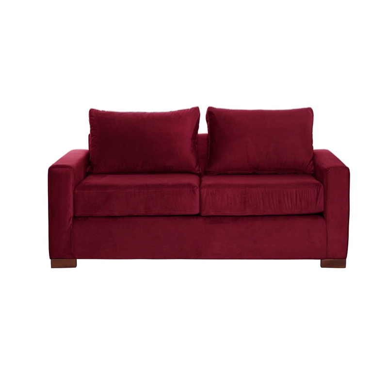 SOFA LATAM HOME LIVORNO 2 CUERPOS BURDEO TELA VELVET - 3