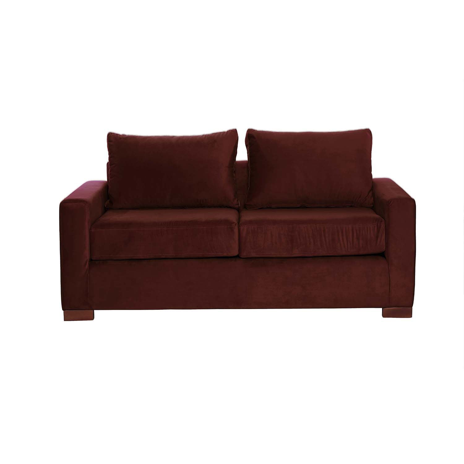 SOFA LATAM HOME LIVORNO 2 CUERPOS CHOCOLATE TELA VELVET - 1
