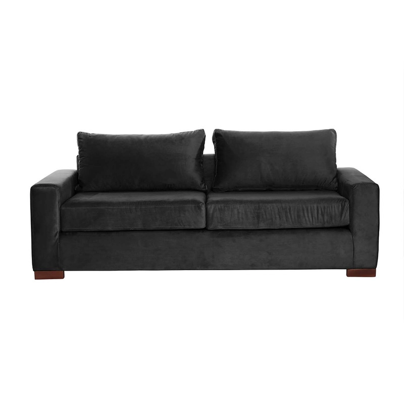 SOFA CAMA LATAM HOME LIVORNO 3 CUERPOS NEGRO TELA VELVET 2PL - 3