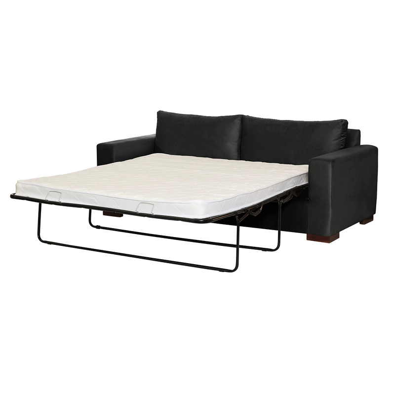 SOFA CAMA LATAM HOME LIVORNO 3 CUERPOS NEGRO TELA VELVET 2PL - 8