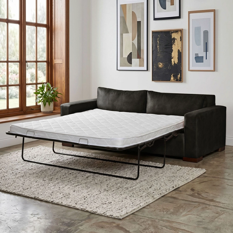 SOFA CAMA LATAM HOME LIVORNO 3 CUERPOS CUERO KENTUCKY NEGRO 2PL - 1