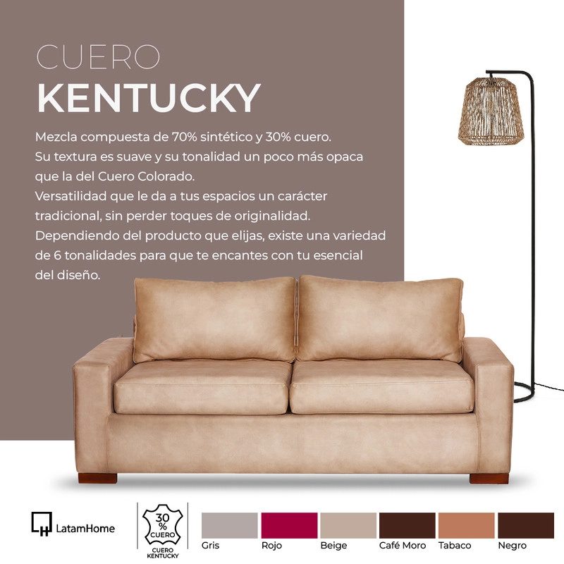 SOFA CAMA LATAM HOME LIVORNO 3 CUERPOS CUERO KENTUCKY NEGRO 2PL - 7