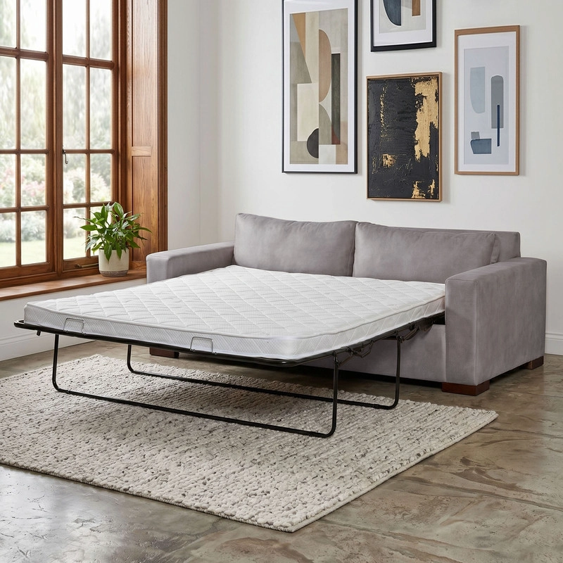 SOFA CAMA LATAM HOME LIVORNO 3 CUERPOS CUERO KENTUCKY GRIS 2PL - 1