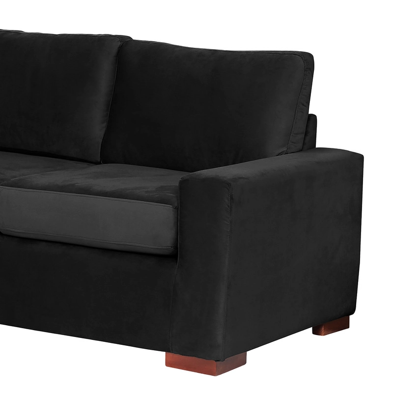 SOFA LATAM HOME LIVORNO 2 CUERPOS NEGRO TELA VELVET - 7