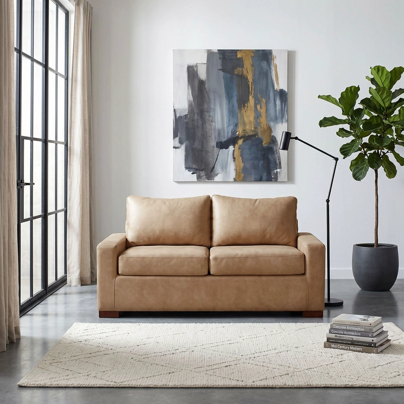 SOFA LATAM HOME LIVORNO 2 CUERPOS CUERO KENTUCKY BEIGE - 1