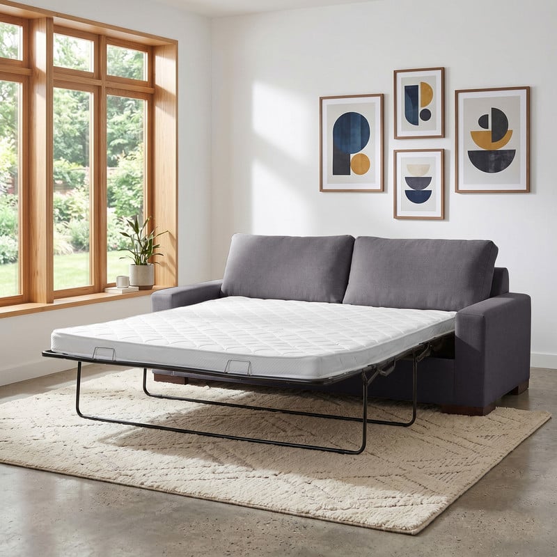 SOFA CAMA LATAM HOME LIVORNO 3 CUERPOS LINO GRIS OSCURO 2PL - 1