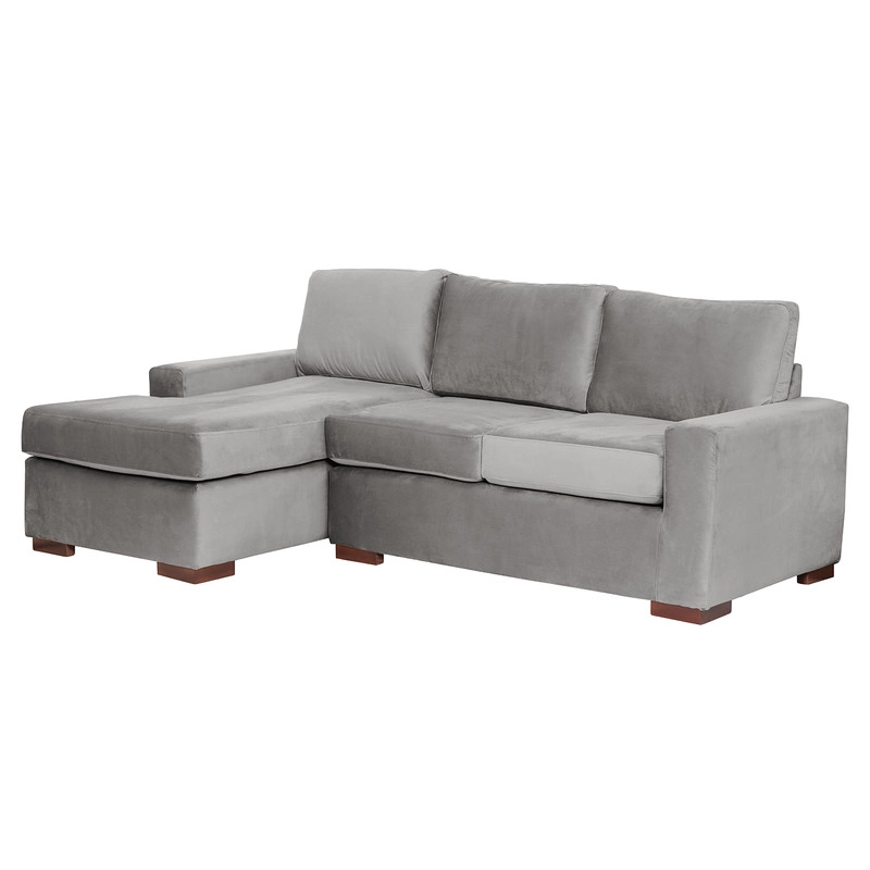 SECCIONAL LATAM HOME LIVORNO IZQUIERDO 3 CUERPOS GRIS TELA VELVET - 2