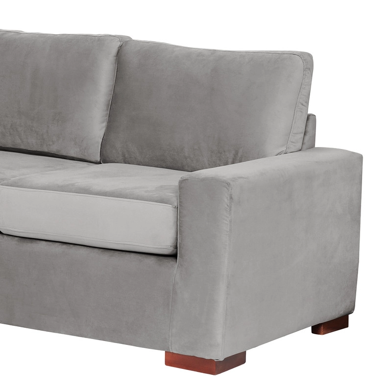 SECCIONAL LATAM HOME LIVORNO IZQUIERDO 3 CUERPOS GRIS TELA VELVET - 8