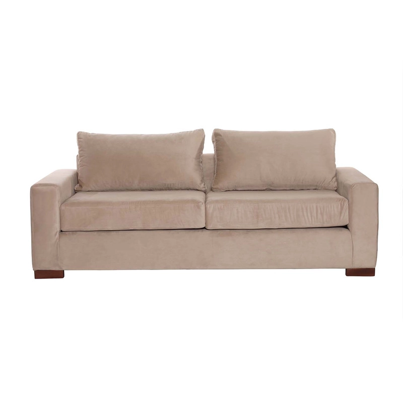 SOFA CAMA LATAM HOME LIVORNO 3 CUERPOS BEIGE TELA VELVET 2PL - 3