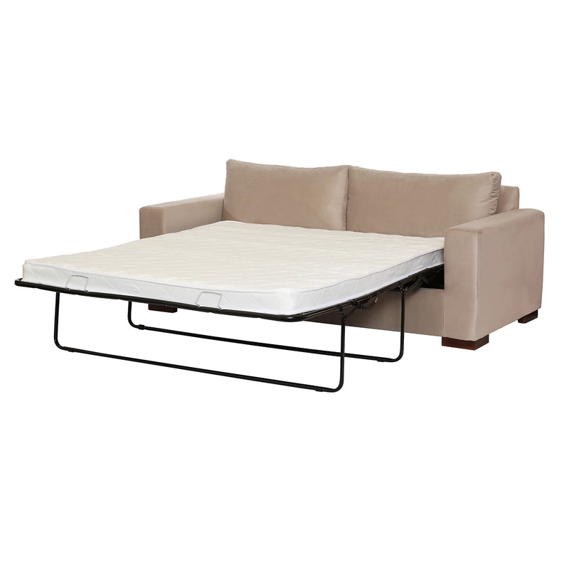 SOFA CAMA LATAM HOME LIVORNO 3 CUERPOS BEIGE TELA VELVET 2PL - 8