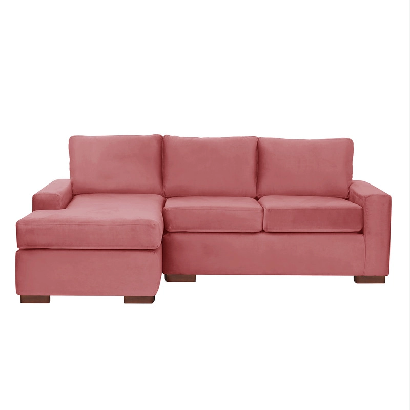 SECCIONAL LATAM HOME LIVORNO IZQUIERDO 3 CUERPOS PALO ROSA TELA VELVET - 3