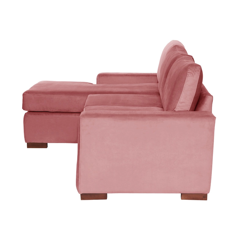 SECCIONAL LATAM HOME LIVORNO IZQUIERDO 3 CUERPOS PALO ROSA TELA VELVET - 4