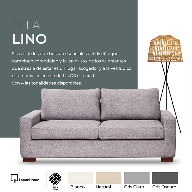 SECCIONAL LATAM HOME LIVORNO IZQUIERDO 3 CUERPOS LINO BEIGE NATURAL - 7