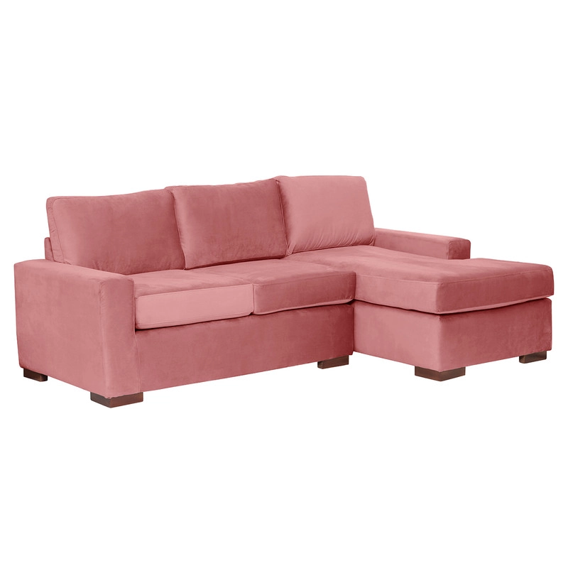 SECCIONAL LATAM HOME LIVORNO DERECHO 3 CUERPOS PALO ROSA TELA VELVET - 2