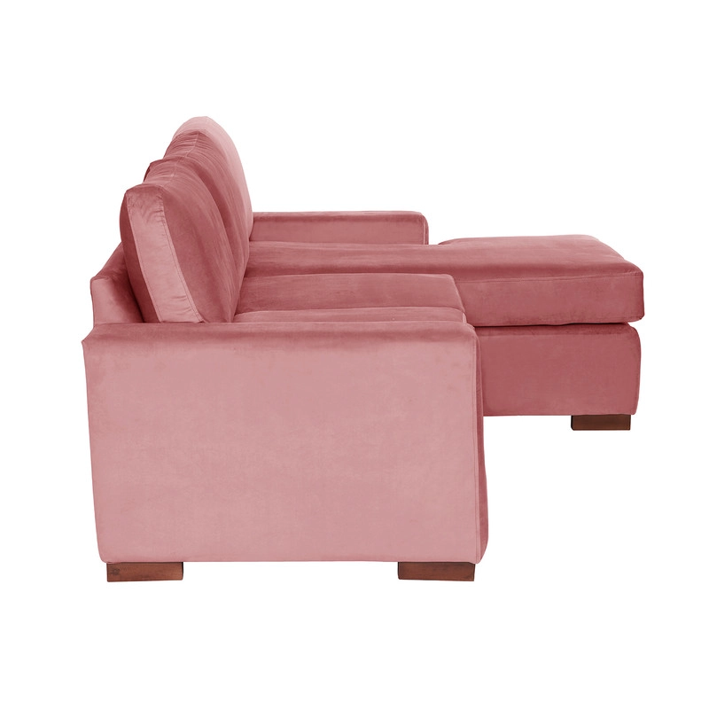 SECCIONAL LATAM HOME LIVORNO DERECHO 3 CUERPOS PALO ROSA TELA VELVET - 3
