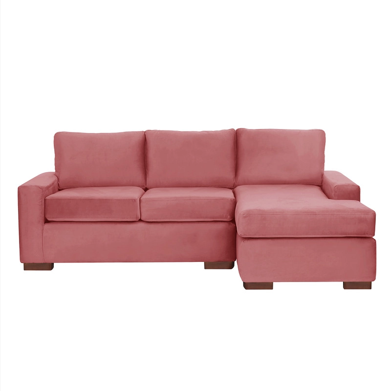 SECCIONAL LATAM HOME LIVORNO DERECHO 3 CUERPOS PALO ROSA TELA VELVET - 8