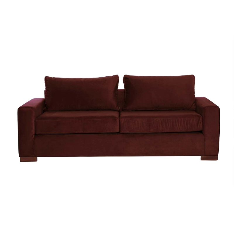 SOFA CAMA LATAM HOME LIVORNO 3 CUERPOS CHOCOLATE TELA VELVET 2PL - 1