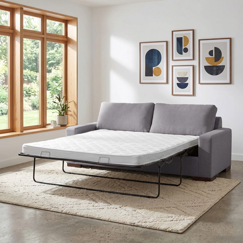 SOFA CAMA LATAM HOME LIVORNO 3 CUERPOS LINO GRIS CLARO 2PL - 1