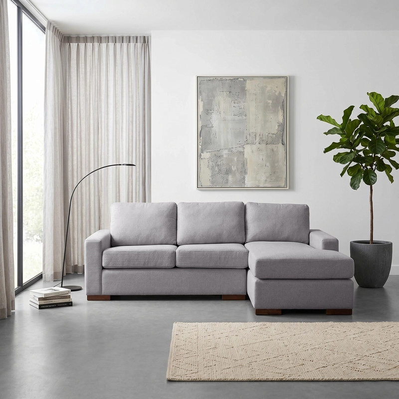 SECCIONAL LATAM HOME LIVORNO DERECHO 3 CUERPOS LINO GRIS CLARO - 1
