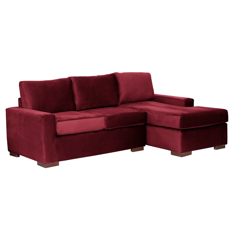 SECCIONAL LATAM HOME LIVORNO DERECHO 3 CUERPOS BURDEO TELA VELVET - 2