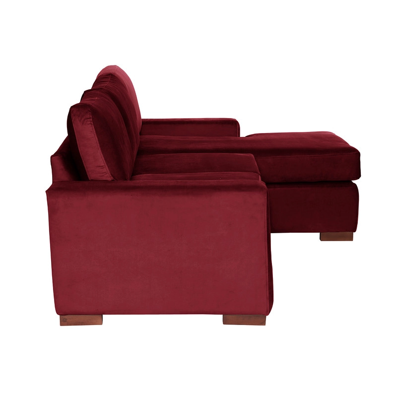 SECCIONAL LATAM HOME LIVORNO DERECHO 3 CUERPOS BURDEO TELA VELVET - 3