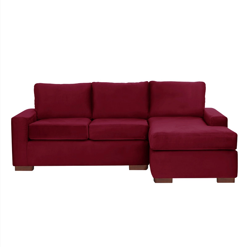 SECCIONAL LATAM HOME LIVORNO DERECHO 3 CUERPOS BURDEO TELA VELVET - 8