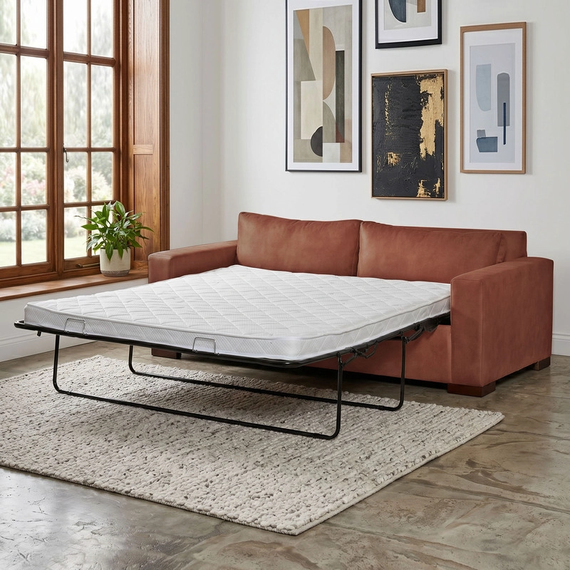 SOFA CAMA LATAM HOME LIVORNO 3 CUERPOS CUERO KENTUCKY TABACO 2PL - 1