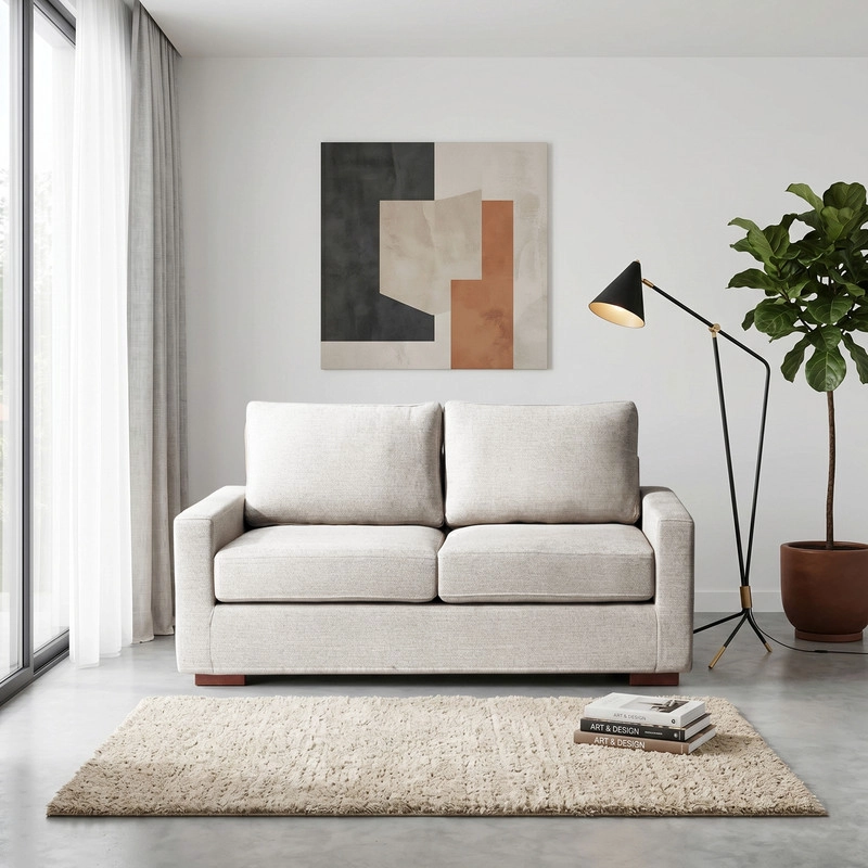 SOFA LIVORNO 2C LINO EN COLOR BLANCO - 1