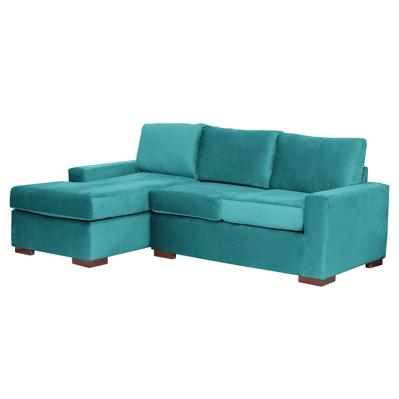 SECCIONAL LATAM HOME LIVORNO IZQUIERDO 3 CUERPOS TURQUESA TELA VELVET - 2