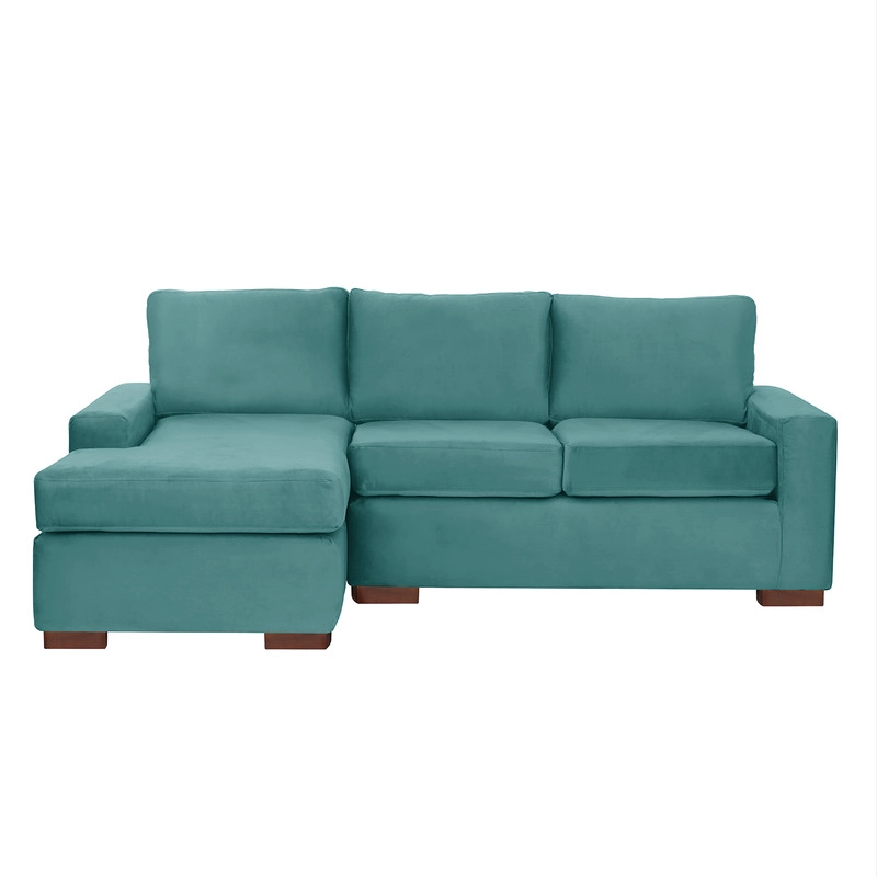 SECCIONAL LATAM HOME LIVORNO IZQUIERDO 3 CUERPOS TURQUESA TELA VELVET - 3