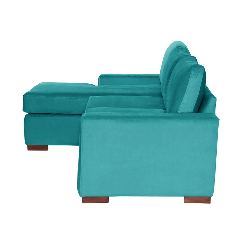 SECCIONAL LATAM HOME LIVORNO IZQUIERDO 3 CUERPOS TURQUESA TELA VELVET - 4