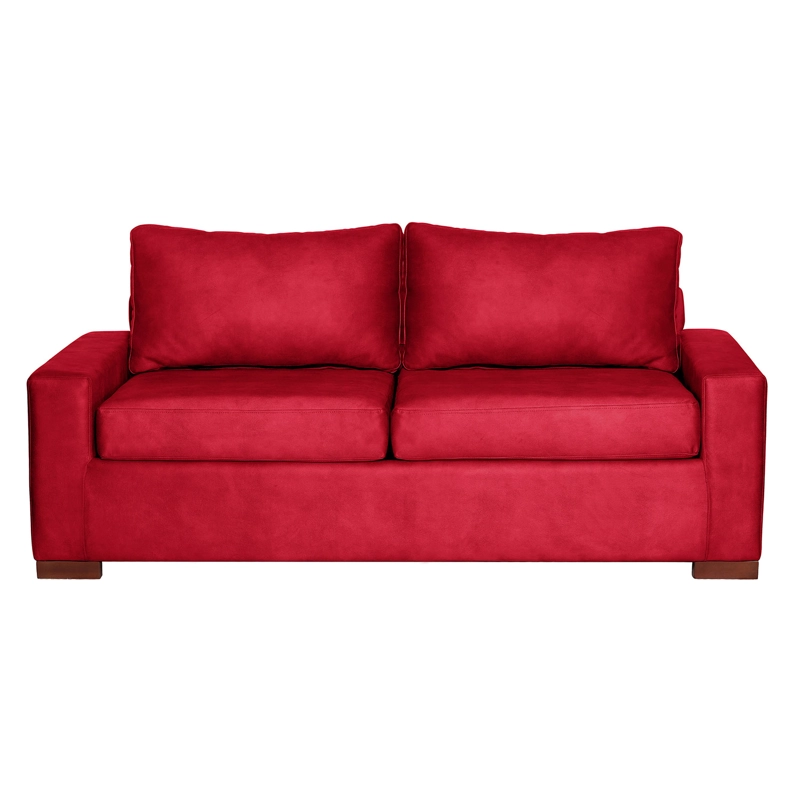 SOFA LATAM HOME LIVORNO 3 CUERPOS CUERO KENTUCKY ROJO - 3