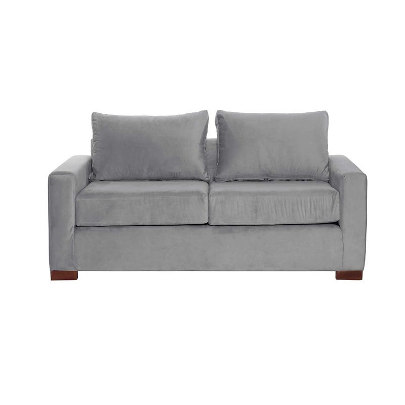 SOFA LATAM HOME LIVORNO 2 CUERPOS GRIS TELA VELVET - 3