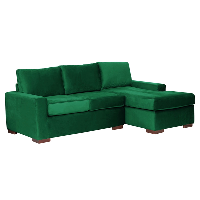 SECCIONAL LATAM HOME LIVORNO DERECHO 3 CUERPOS VERDE TELA VELVET - 2