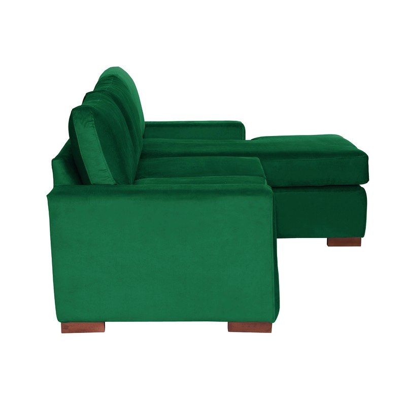 SECCIONAL LATAM HOME LIVORNO DERECHO 3 CUERPOS VERDE TELA VELVET - 3