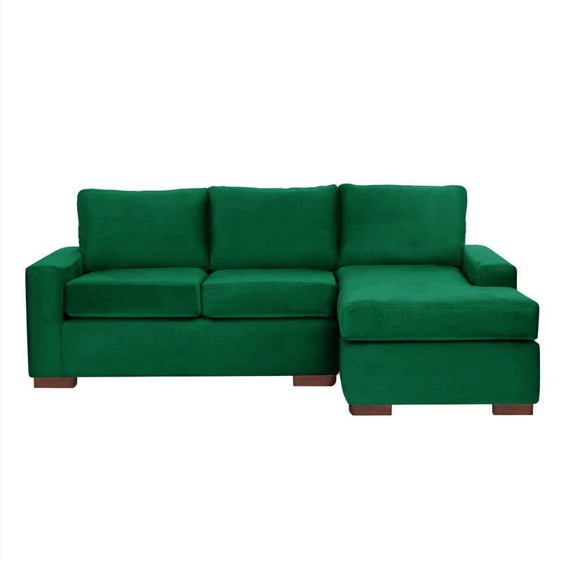 SECCIONAL LATAM HOME LIVORNO DERECHO 3 CUERPOS VERDE TELA VELVET - 8