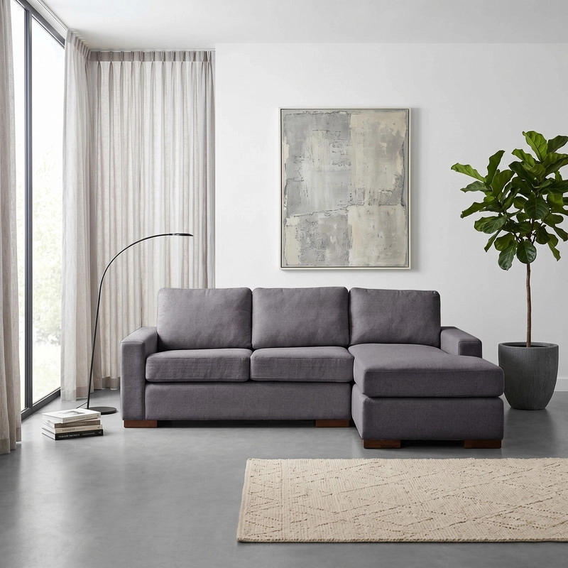SECCIONAL LATAM HOME LIVORNO DERECHO 3 CUERPOS LINO GRIS OSCURO - 1