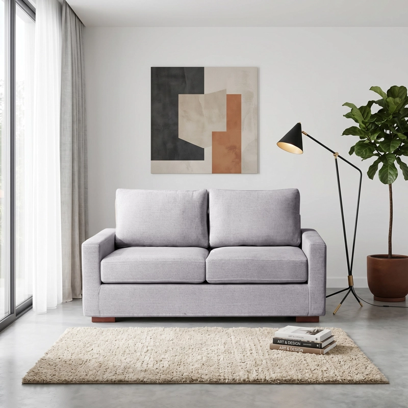 SOFA LATAM HOME LIVORNO 2 CUERPOS LINO GRIS CLARO - 1