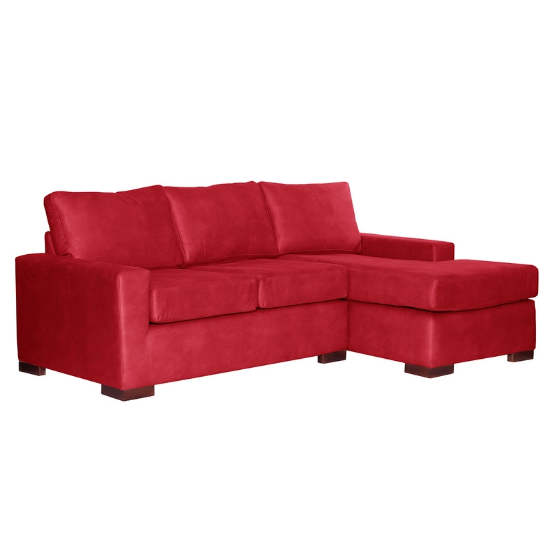 SECCIONAL LATAM HOME LIVORNO DERECHO 3 CUERPOS CUERO KENTUCKY ROJO - 2
